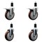 Service Caster 5'' Maroon Poly Swivel 1-3/8'' Expanding Stem Caster Set 2 Total Lock Brakes, 4PK SCC-EXTTL20S514-PPUB-MRN-2-S-2-138 - alternate 1